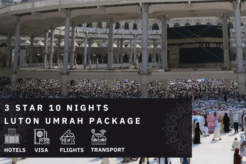 10 Nights 3 Star Luton Umrah Package