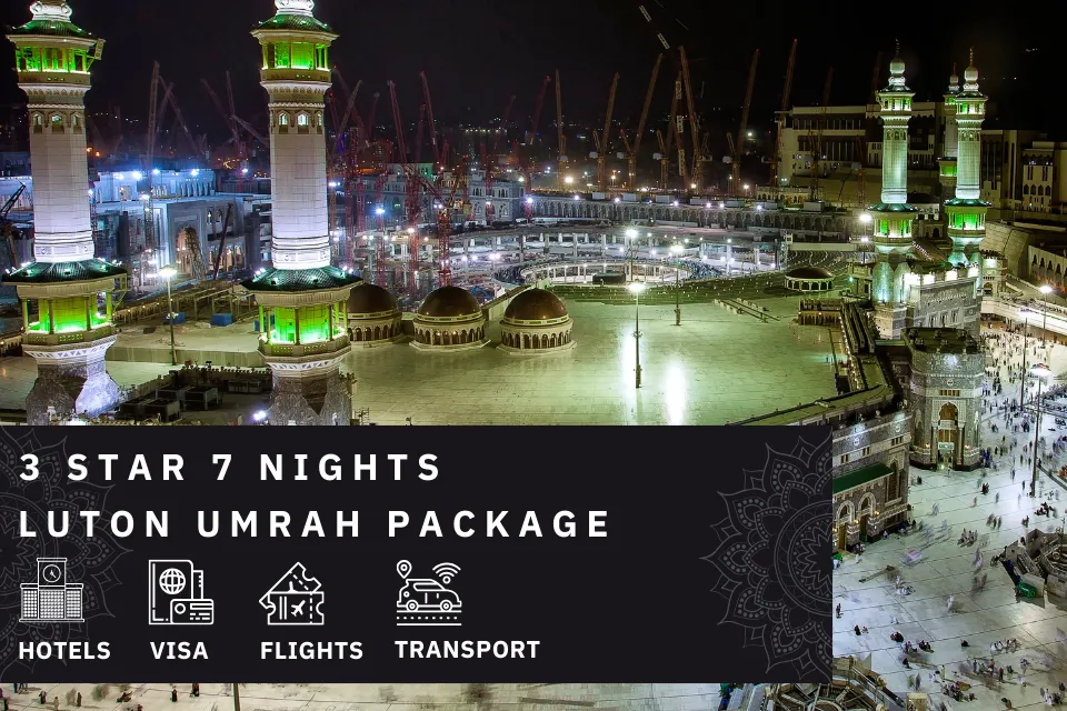 7 Nights 3 Star Luton Umrah Package